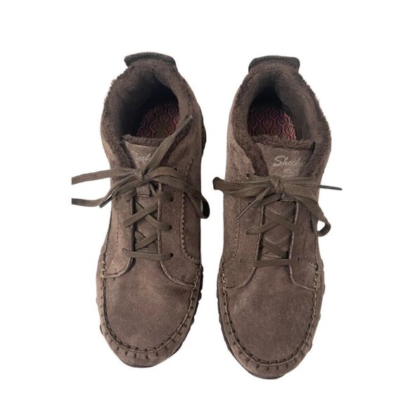 Skechers Brown Suede Bikers Lineage Lace Up Chukka Mocs Booties, Size 6.5 - Picture 5 of 10